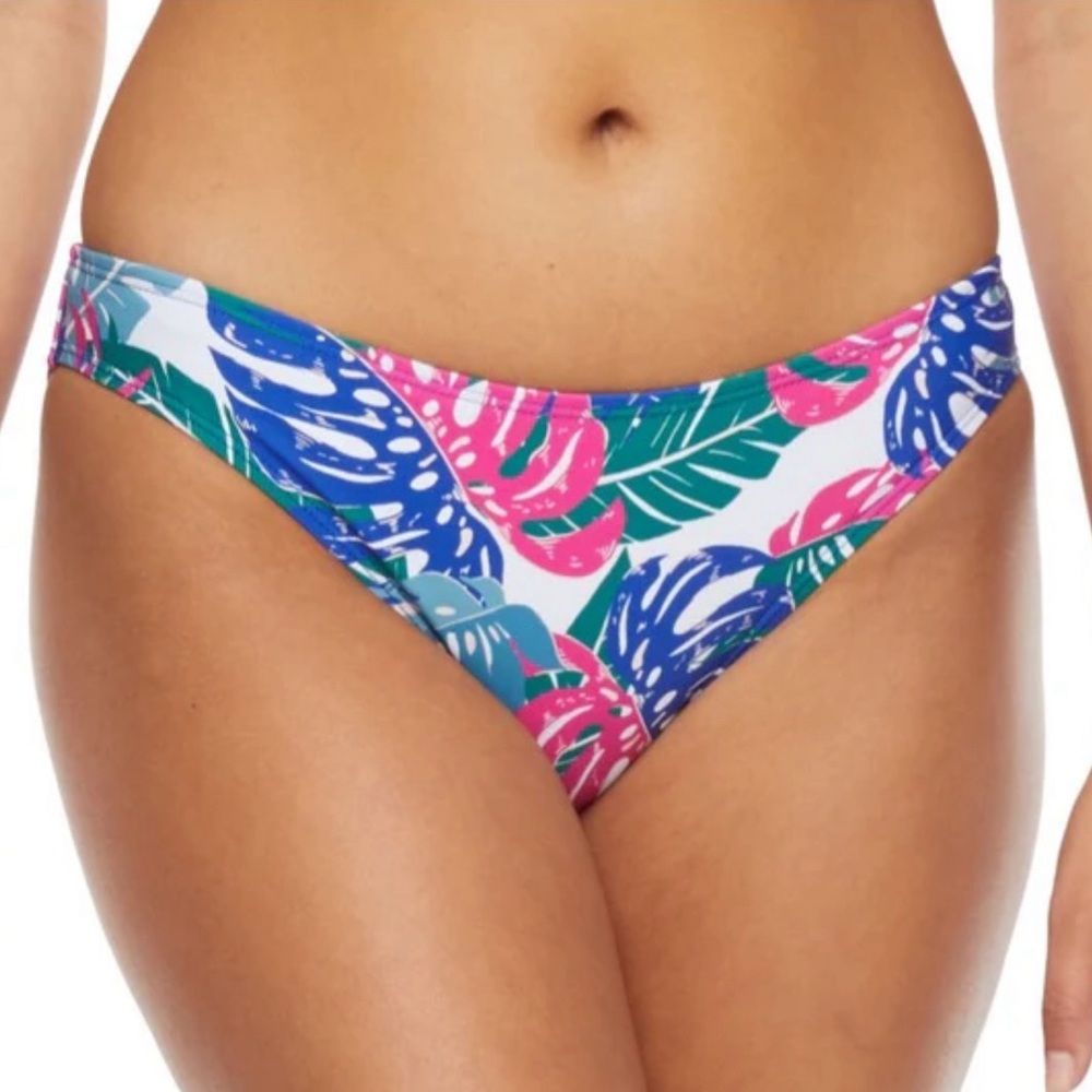 Decree Womens Hipster Bikini Swim Bottom multicolor tropical print size Large